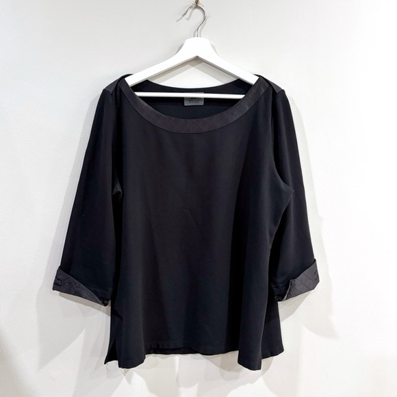Chanel Black Logo Cuff Top XXL Women’s Blouse Authentic Sample Luxury Designer - Picture 1 of 10
